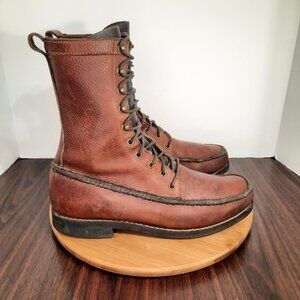 Gokey Upland Mens 11 Boots Mahogany Brown Leather Prairie High Handmade in USA